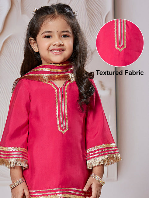 Girl's' Kurta Set With Dupatta